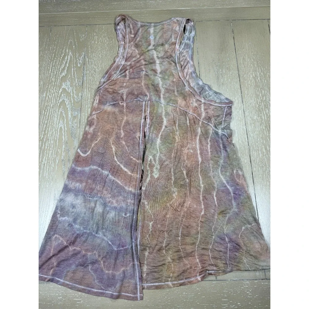 Lululemon Salute The Sun‎ Tank Tiger Custom Tie Dye Size 12 Boho Hiking Indie